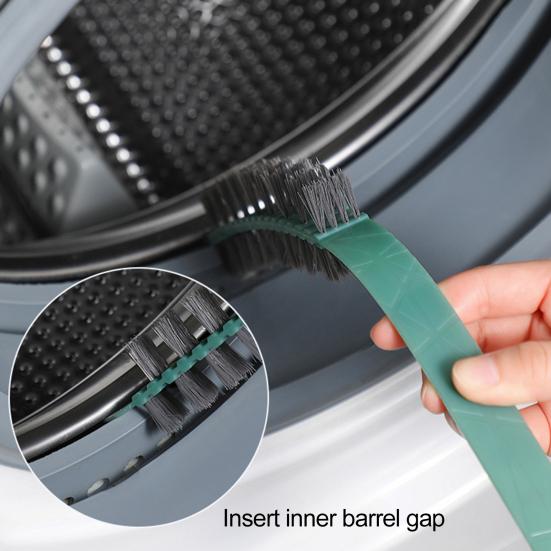 Washing Machine Cleaning Brush 360 Degree Curling Anti-break Detachable Drum Washing Machine Crevice Brush Cleaning Tool Stiff Dense Bristle