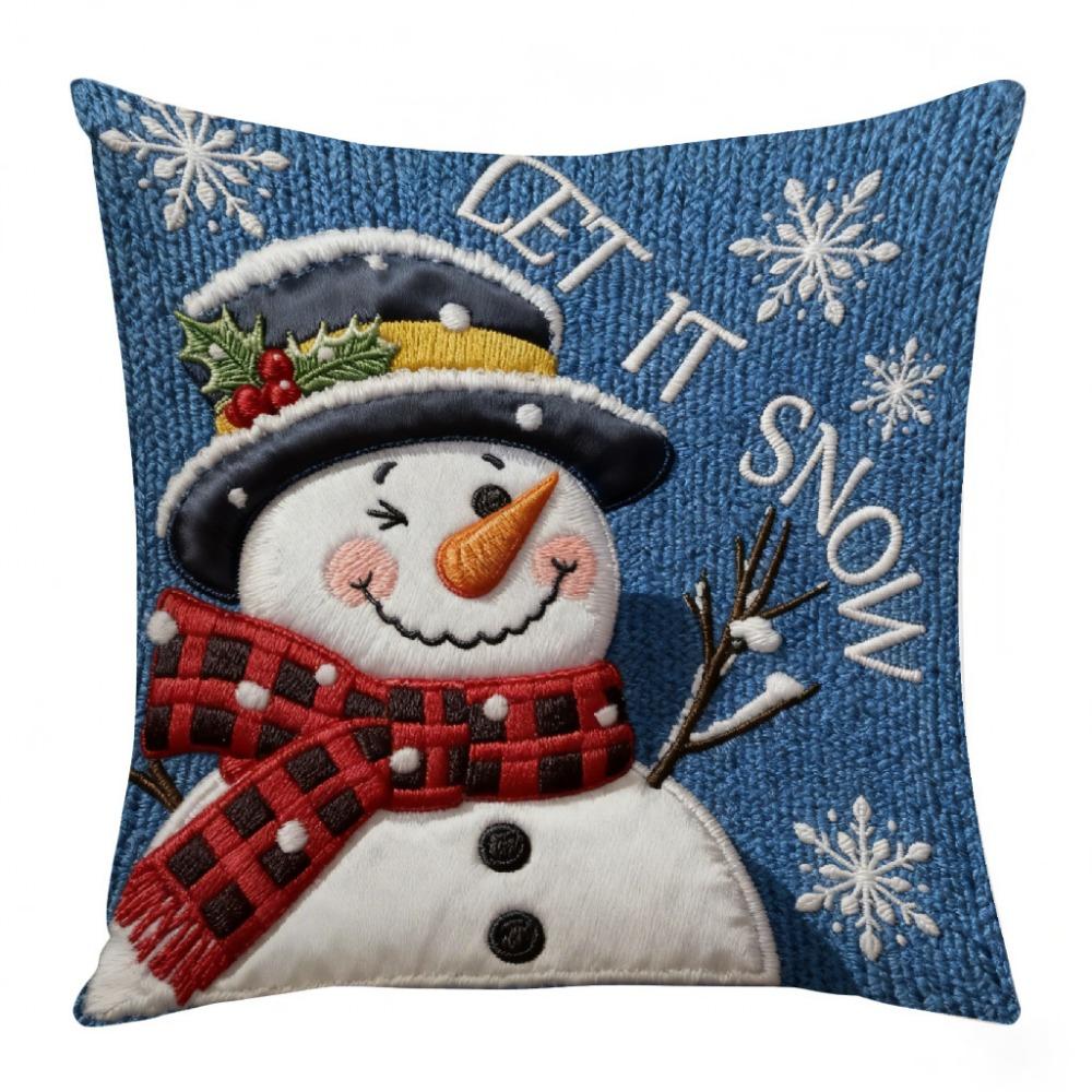 Cartoon Christmas Pillow Covers Flat Printing Xmas Pillow Cover Home Holiday Decor