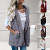 Женский жилет, однотонный, с карманами, осенне-зимний, теплый, двусторонний, пушистый, однотонный, для повседневной носки