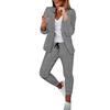 2Pcs/Set Women Blazer Pants Suit Notched Collar Slim Fit Long Sleeves Anti-pilling Formal Women Coat Pants Suit Clothes Suit