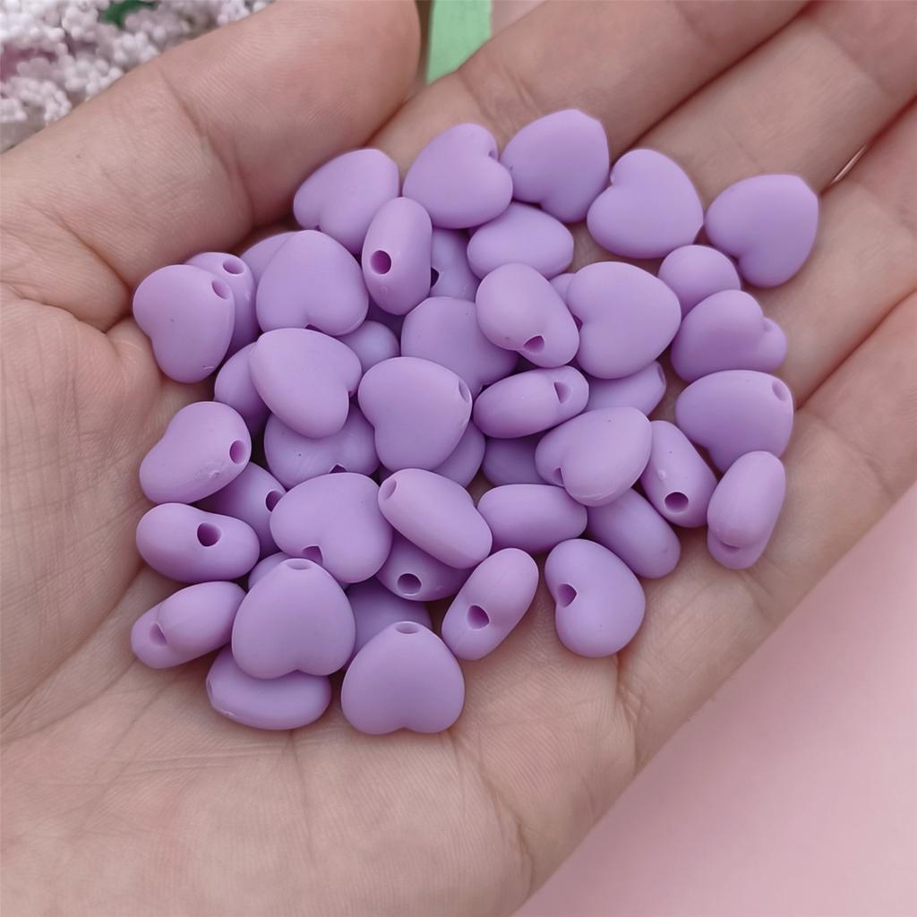 Однотонные резиновые бусины 11*10 мм, материалы для самостоятельного изготовления ювелирных изделий, аксессуары в форме сердца, 50 шт., модные бусины