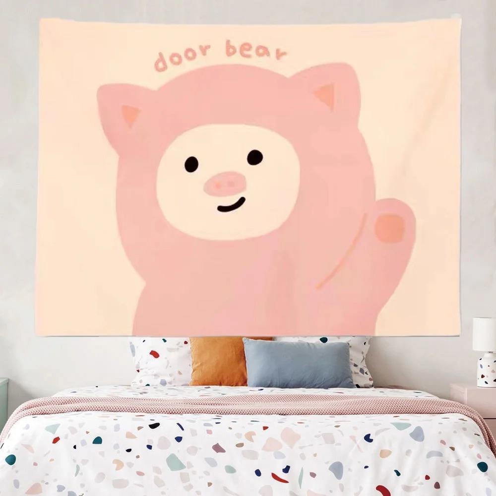 Cute Bear Background Cloth Tapestry Office Living Room Tapestry Home Wall Decoration Tapestry