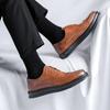 Classic Brogue Shoes Men Genuine Leather Luxury Men's Casual Business Shoes Lace-up Brown Shoes for Men Sapato Social Masculino