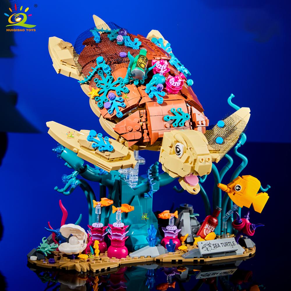 1271Pcs Moc Sea Turtle Model Building Block Fish Animal Series Brick Construction Toy For Children Desk Home Decoration
