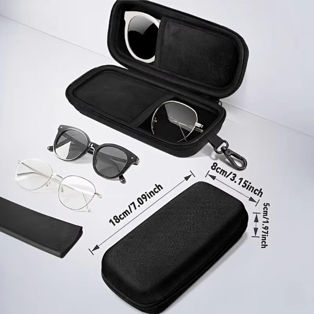 Hard Shell Eyeglasses Case Shockproof Double Compartment Case Travel Accessory