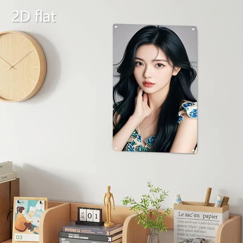 Винтажная металлическая настенная табличка Ретро женский портрет Железо Рустик Домашний декор Постер