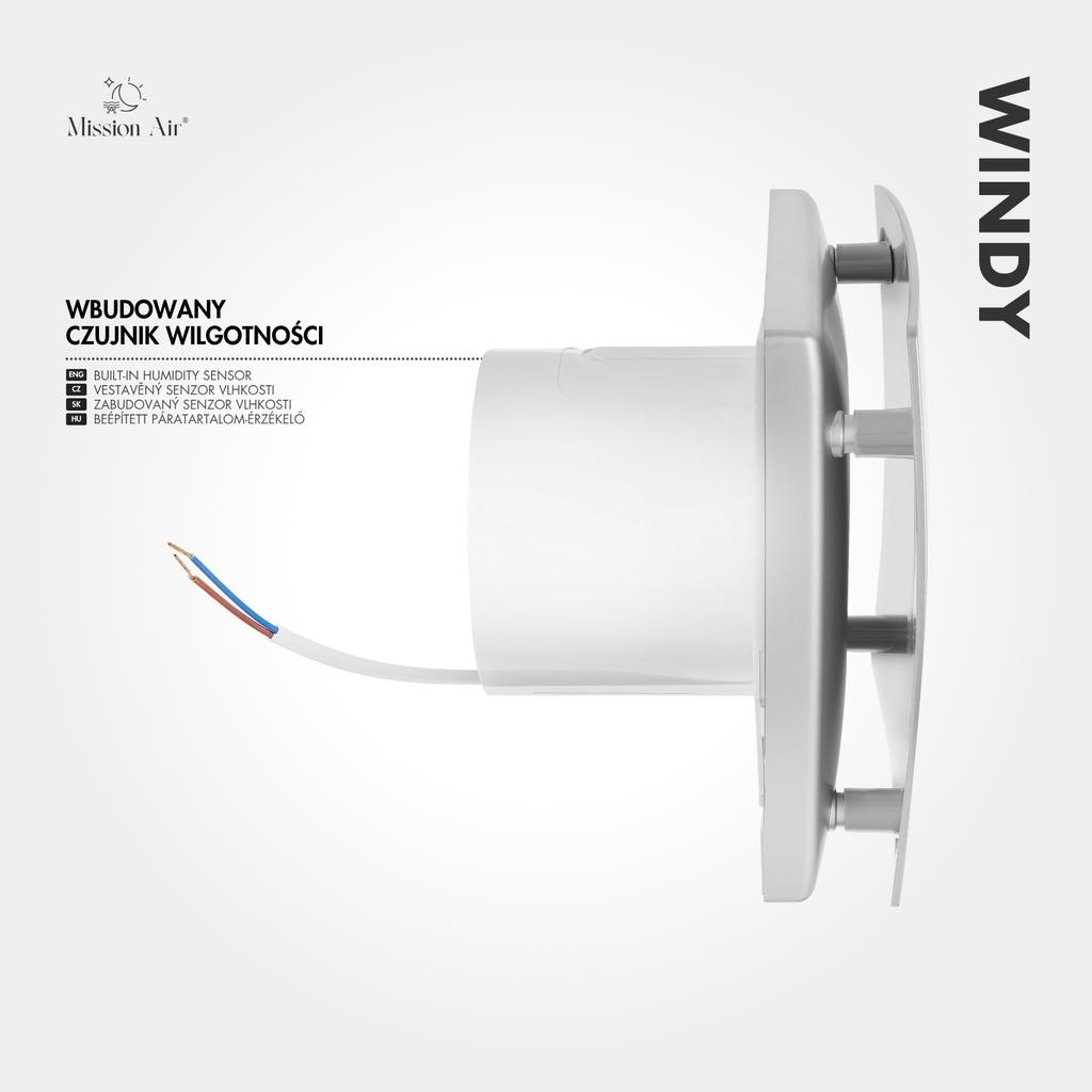 Bathroom fan WINDY 150 H+T SILVER