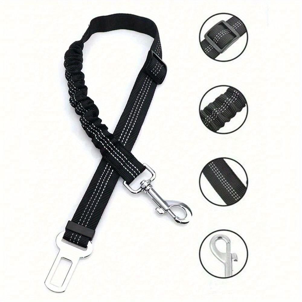 1pcs Pet supplies, car seat belts, dog leashes, retractable cushioning, elastic reflective safety ropes, dog leashes