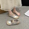 Flat Bottom Mary Jane Single Shoes Women's 2024 Summer New Casual Yuantong Shallow Mouth Single Shoes Retro Soft Sole Doudou Shoes Women