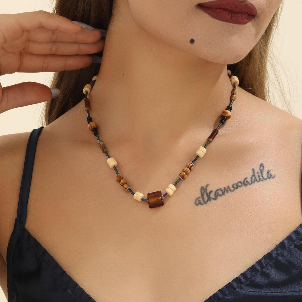 Модная бижутерия женское ожерелье ретро бисерное регулируемое ожерелье женские свадебные аксессуары для вечеринок