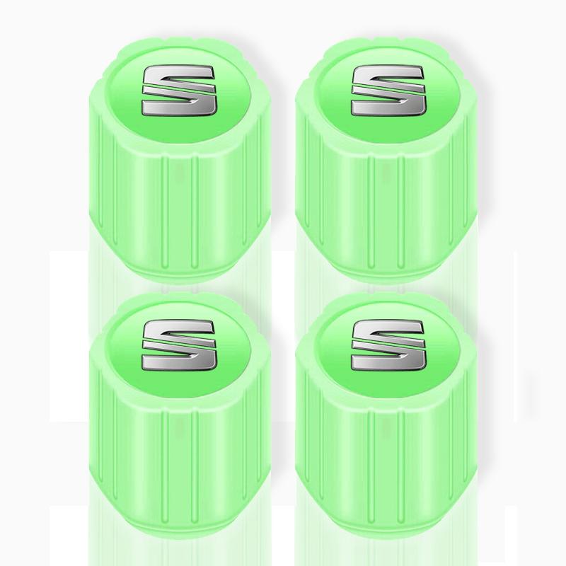 Светящиеся колпачки вентилей шин автомобиля Флуоресцентные колпачки вентилей колес мотоцикла для SEAT Cordoba Alhambra MK3 Leon 5F Ibiza 5 6 MII Altea Toledo 3