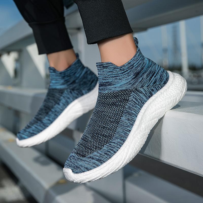 Модные кроссовки мужские дышащие повседневные сетчатые спортивные больших размеров легкие трендовые на толстой подошве удобные для активного отдыха и пеших прогулок женские