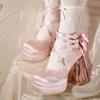 Ele Princ Туфли на высоком каблуке с бантом, дизайн «Стеклянный цветочный дом», лолита Мэри Джейнс, косплей обувь для женщин