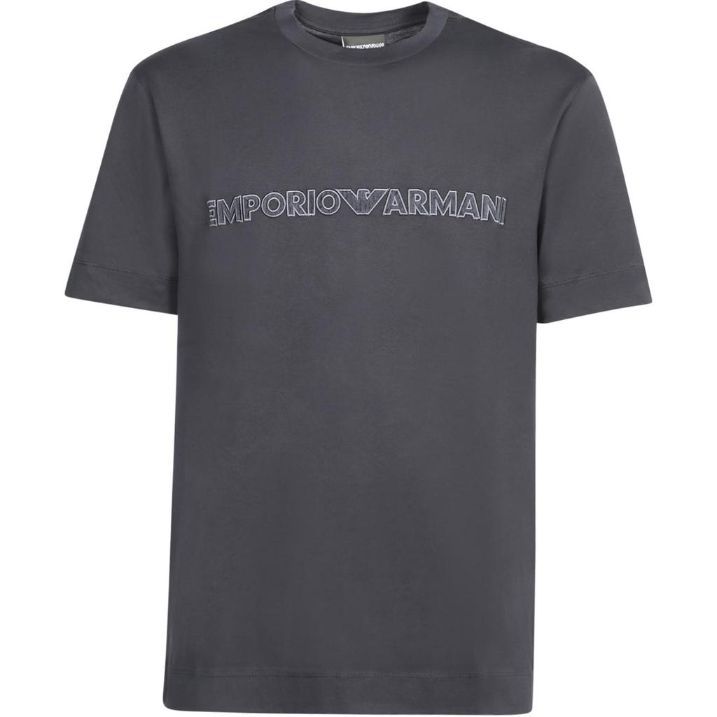 Emporio Armani Мужская футболка-свитшот с буквенным принтом, круглый вырез, короткий рукав, синий 6D1T98-1JOCZ-0979