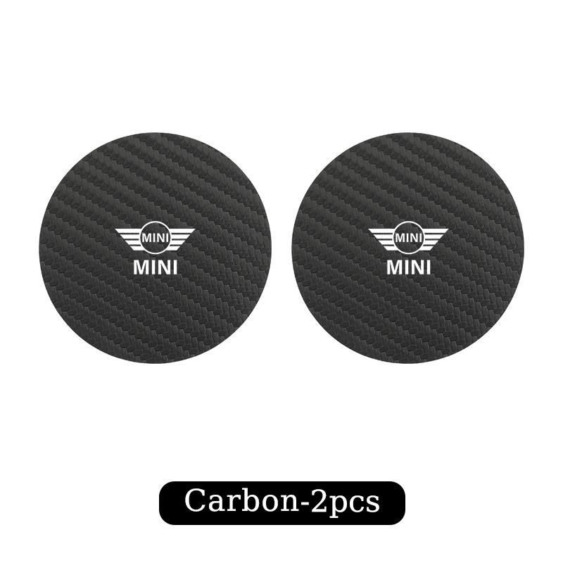 2025 Hot 2Pcs Car Styling Coaster Cup Holder Anti-slip Mat Carbon Drink Pad For BMW X1 X2 X3 X4 X5 X6 X7 G20 G30 6GT E46 E90 E60