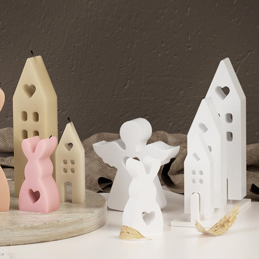 Heart House Silicone Mold Light Heart Houses Concrete Mould Exploy Resin Casting Molds Home Decorations DIY Pottery Mold