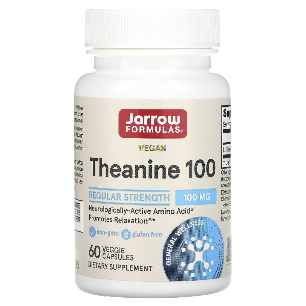 Jarrow Formulas Theanine 100, 100 Mg, 60 Veggie Capsules