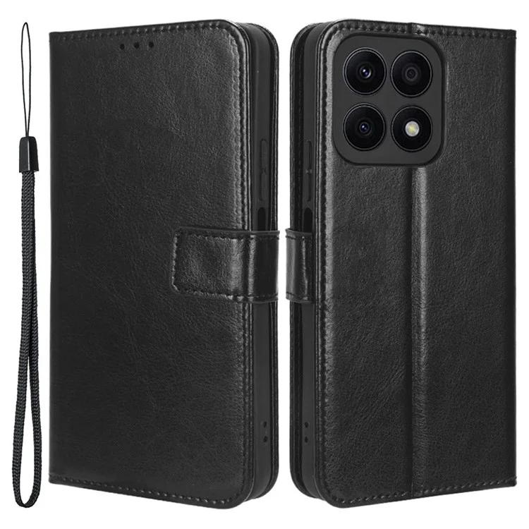 Чехол-кошелек для телефона Honor X8a 4G из искусственной кожи с текстурой Crazy Horse и подставкой, откидная крышка-книжка