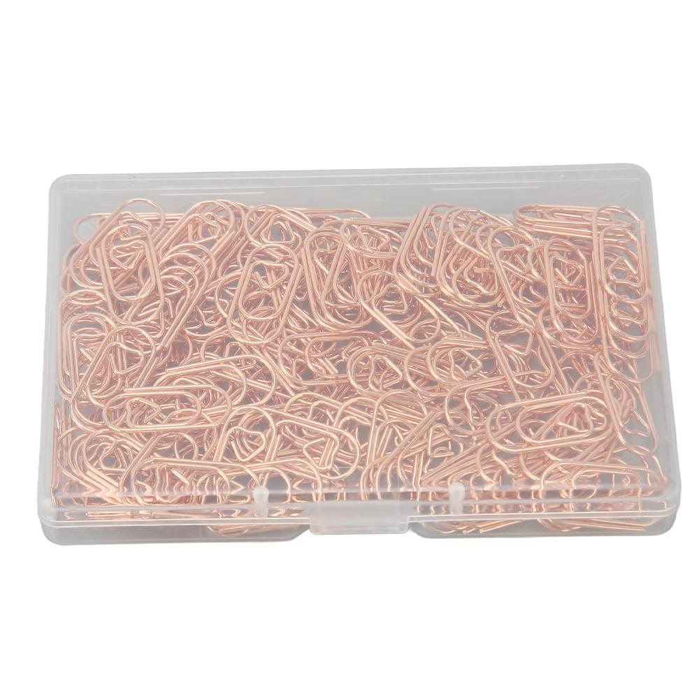 300pcs Electroplated Finish Rose Gold Paper Clips Anti Slip Design Decorative Paperclips DIY Crafts