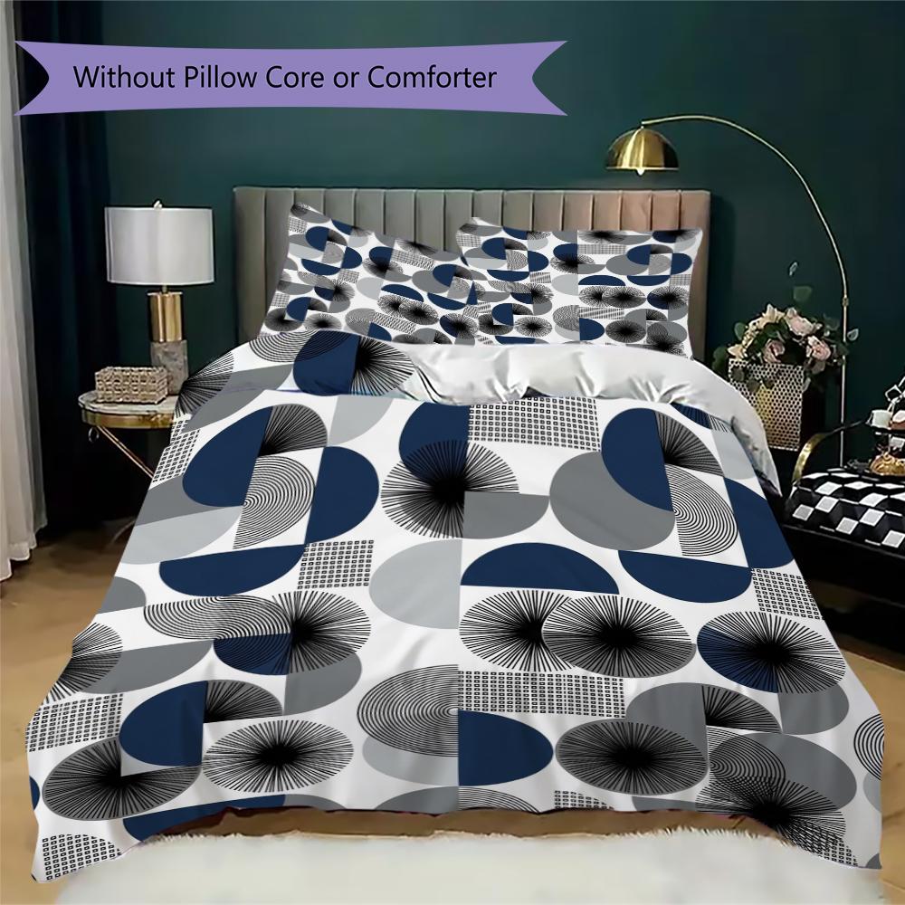 Simple Geometry Pattern Bedding uilt Set uilt Cover Pillowcase Home Decoration Birthday Gift (1 * duvet cover + 2 * pillowcase  without core)19