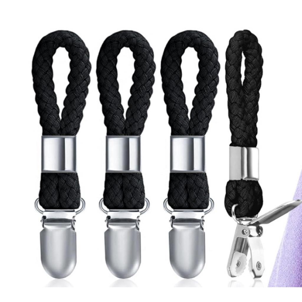 10 шт. Плетеные хлопковые петли для полотенец, зажим для полотенец, крючок-держатель для полотенец, вешалка-стойка, металлический зажим, домашняя вешалка для хранения, простая в использовании