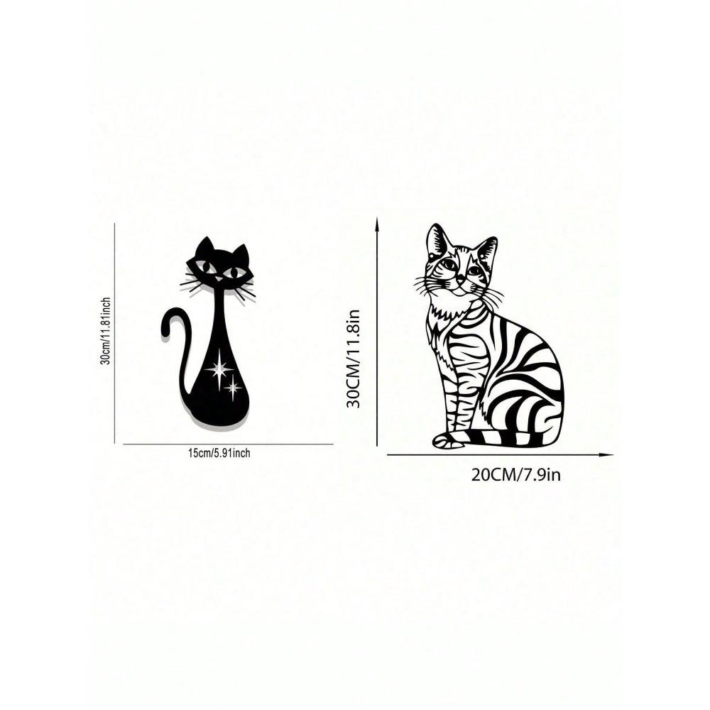 Vintage Atomic Cat Metal Wall Art Mid Century Modern Iron Starburst Decor Living Room Office Cafe Gift