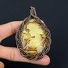 Cameo Lady Craved Face Gemstone Медная проволока Wrap Handmade Pendant Jewelry Gift