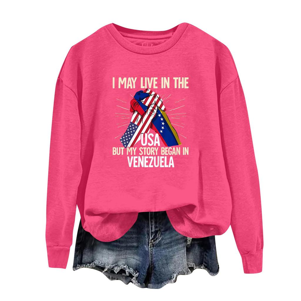 Женский спортивный худи с круглым вырезом и длинными рукавами с принтом