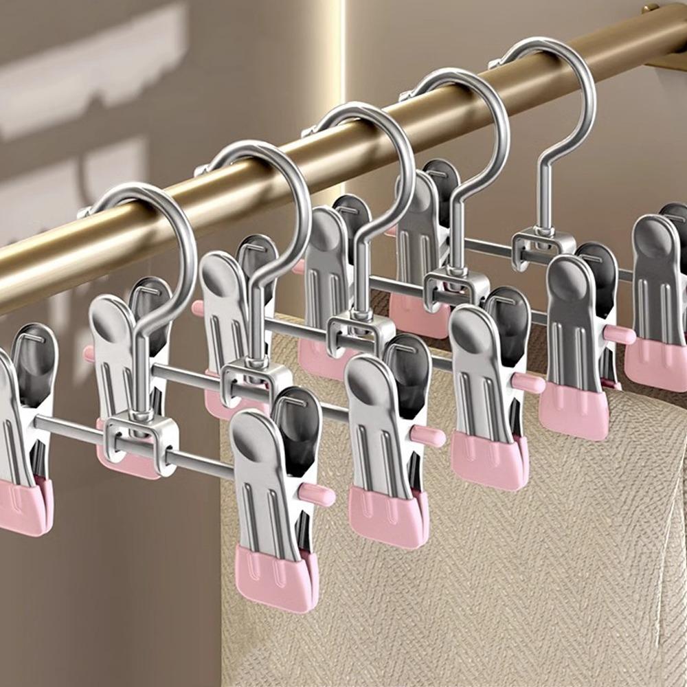 30pcs 360° Rotatable Clothes Drying Hanger Double Clip Non-Slip Clothes Clips Adjustable Windproof Storage Clips Space-Saving