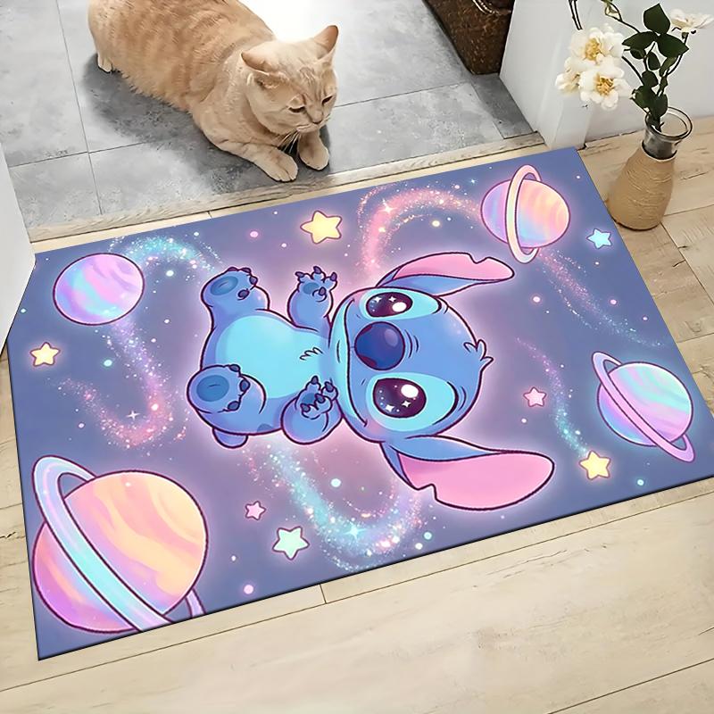 Stitch Space Adventure Carpet Rug Soft Washable Antislip Home Living Room Sofa Mats Personalized Christmas Rug