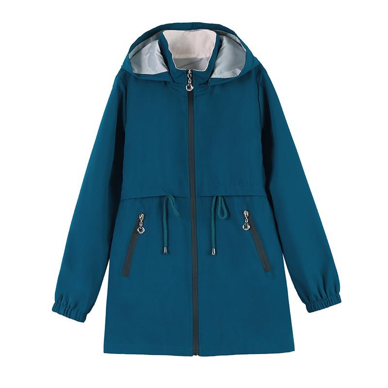 Осенне-зимняя женская ветровка, бархатный теплый плащ средней длины с капюшоном, корейская женская куртка, тонкая верхняя одежда