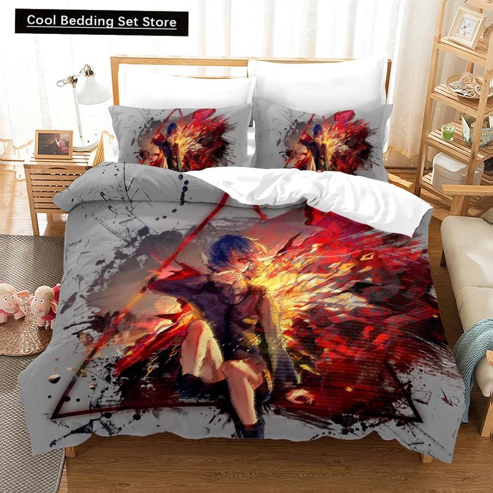 3D Printed Cartoons Tokyo Ghoul Kaneki Ken Bedding Set Duvet Cover Double Twin Full Queen King Adult Kids Bedclothes Quilt Cover