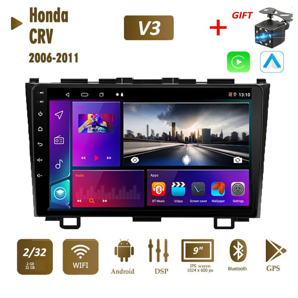 Android Carplay для Honda CRV 2006-2011 Автомобильный радиоприемник Мультимедийный видеоплеер GPS-навигация WIFI 2 + 32 ГБ