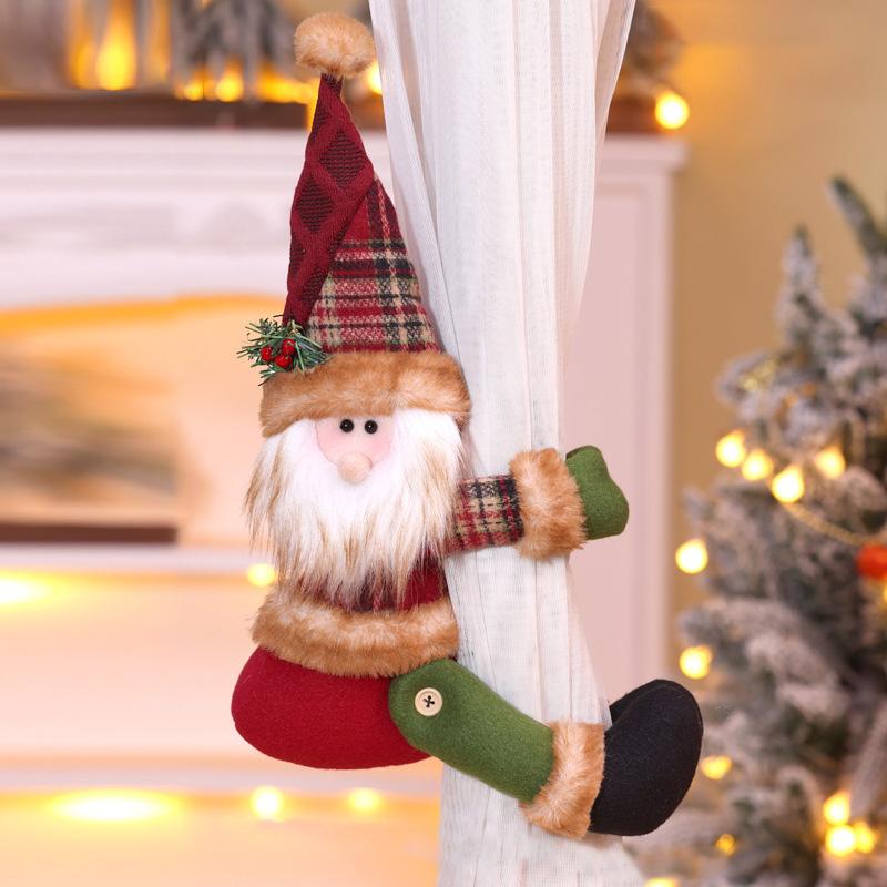 1PC Hat Designs with Sweaters Curtain Buckle Christmas Decorations Christmas Creative Curtain Clips Reindeer & Santa Snowman