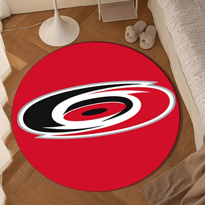 Hurricanes Team Spirit Round Rug for Livingroom,Bedroom, Palyroom, Chair Rug, Area rug, Circle Carpet, Large Size Decor Fan Christmas gift