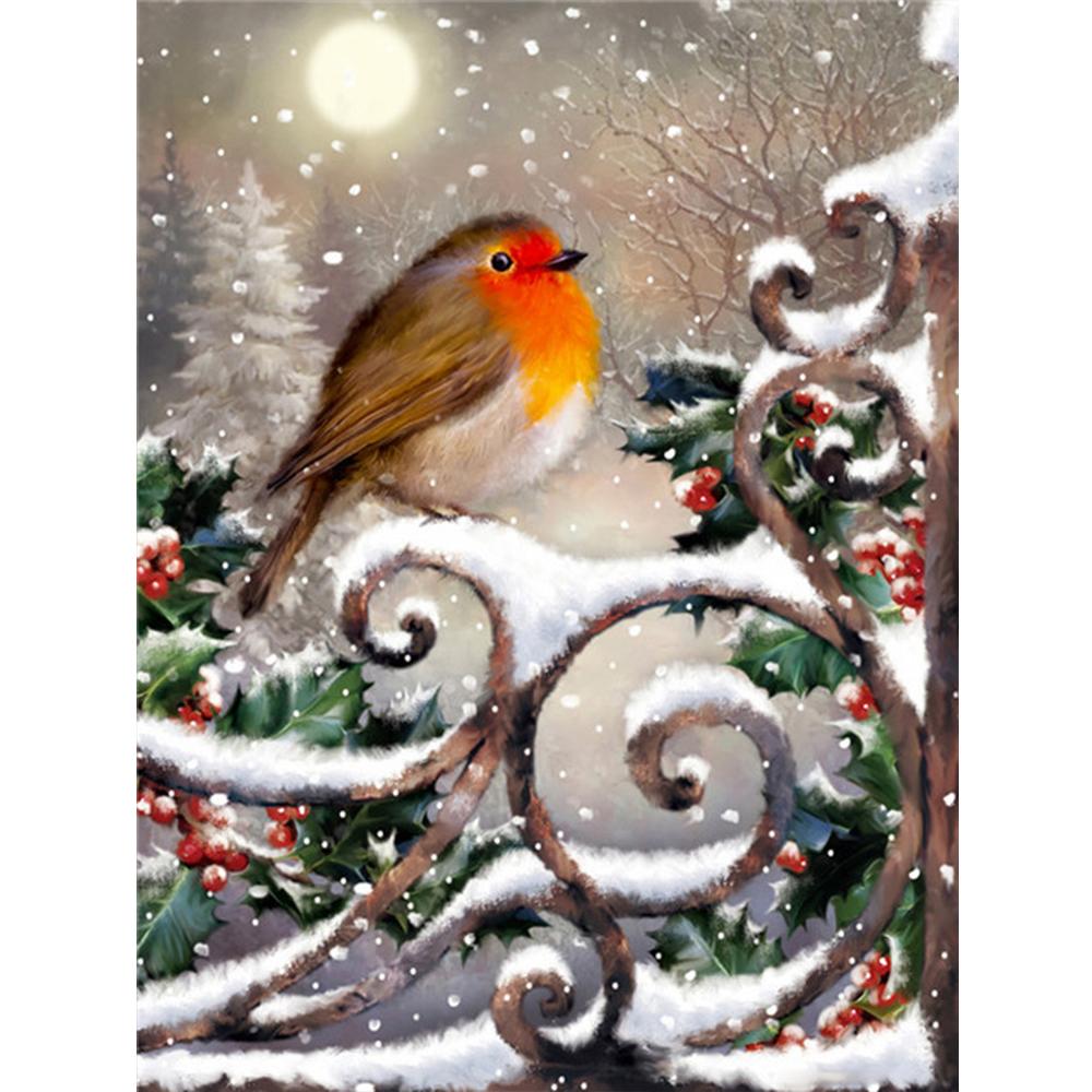 Алмазная вышивка животное алмазная живопись Рождество птица вышивка крестиком снежная мозаика зимний домашний декор новогодний подарок