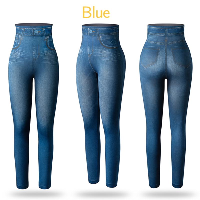 Женские джеггинсы Джинсовые джинсы с 3D-принтом Леггинсы Узкие брюки Формирующие длинные джинсы скинни с высокой талией Брюки-карандаш с контролем живота Женские леггинсы