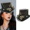 Magician Top Hat Goggles Metal Gear Decor Witches Hat Hot Girl Cosplay Props Victorian Period Hat
