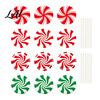 Festive Outdoor Path Lighting Accents 12Pcs Christmas Candy Yard Stakes Hollow Board Garden Decor with Metal Spikes Signs Red White Green