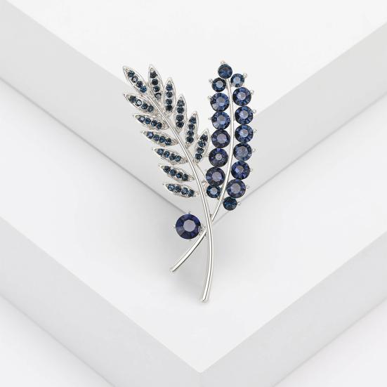 Креативная брошь в форме листа, блестящие стразы, инкрустированная булавка, костюм, шаль с лацканами, значок, пальто, аксессуары, ювелирные изделия, подарок