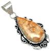 Pendant Fossil Coral Gemstone Handmade Mother Day Silver Jewelry 2.25"