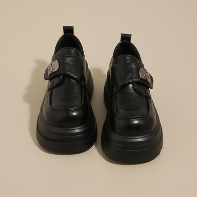 Версия из коровьей кожи~ натуральная кожа маленькие кожаные туфли женские новая платформа студенческие универсальные липучка металлическая пряжка тренд