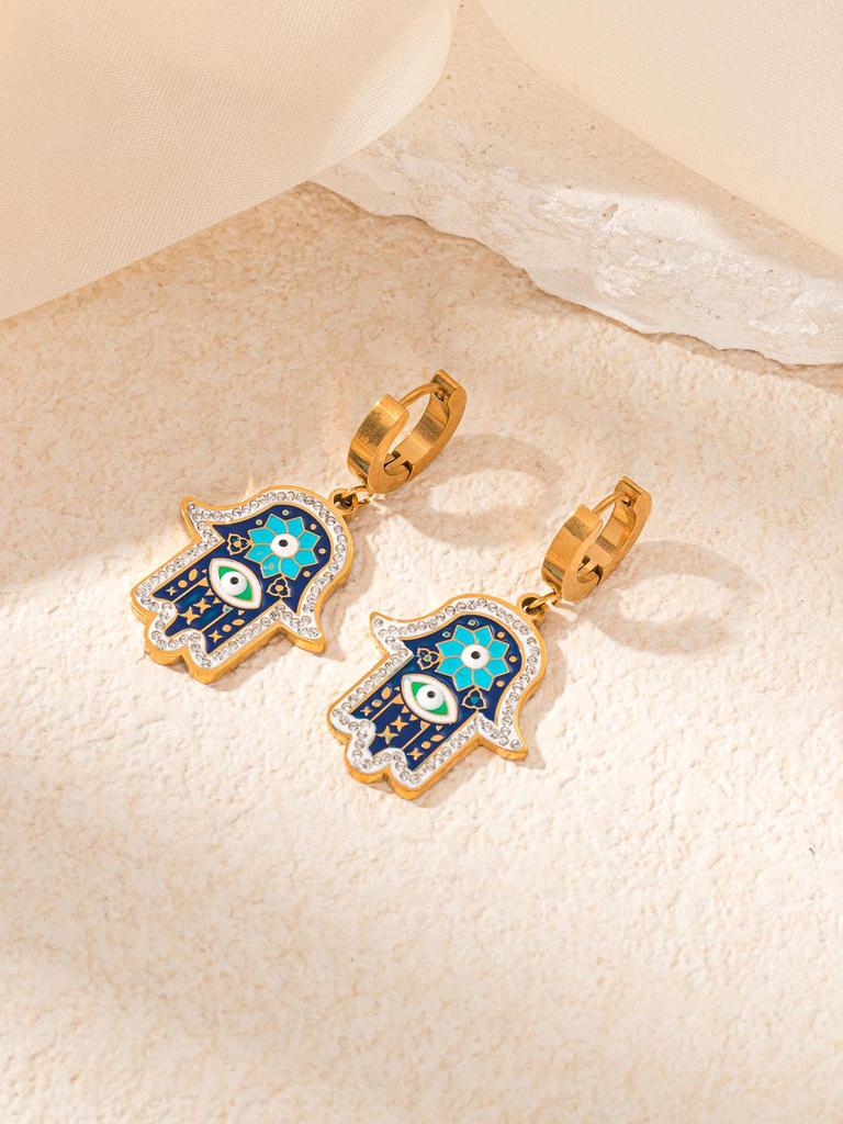 Комплект женских украшений из нержавеющей стали: Не тускнеющее ожерелье, серьги и кольцо - Модные аксессуары