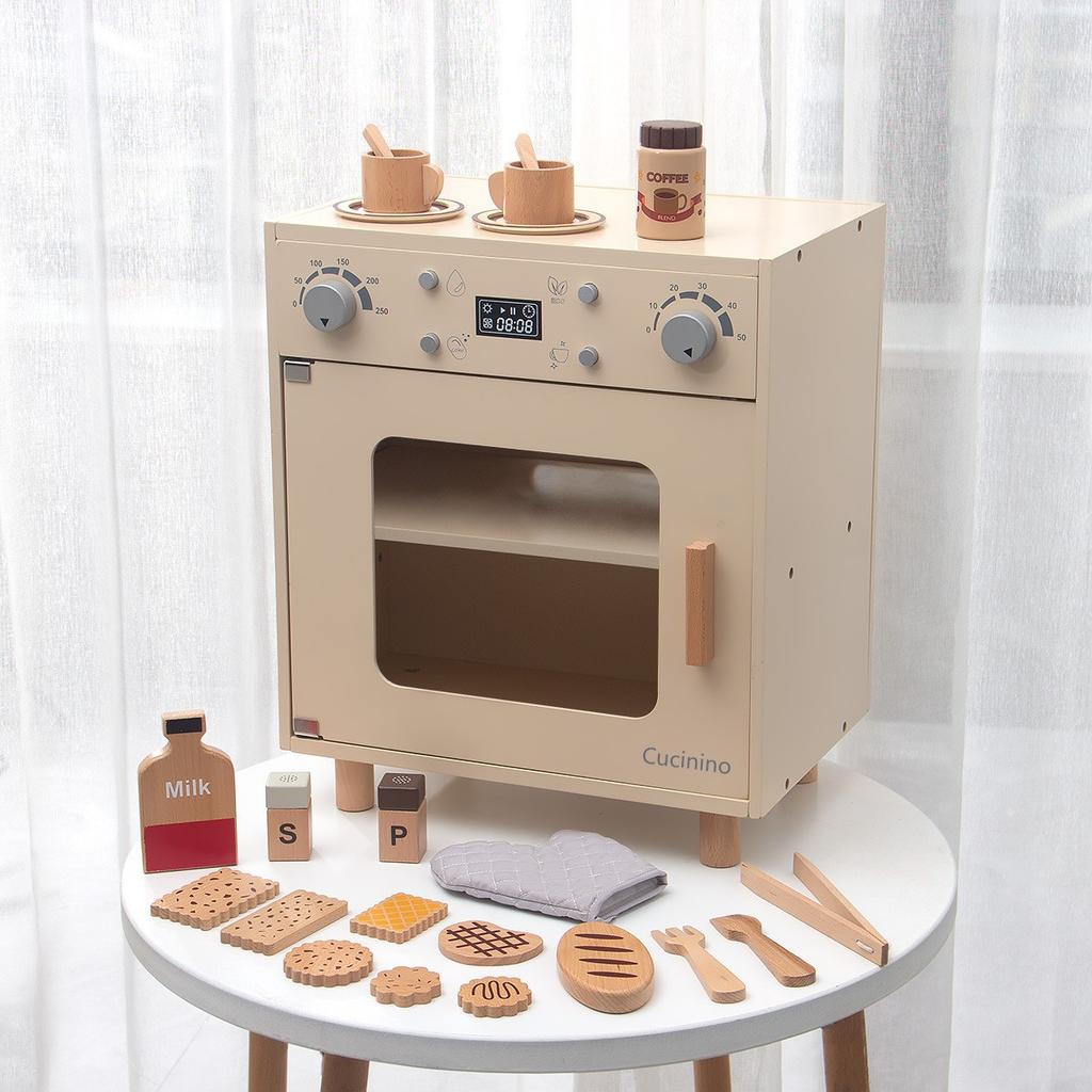 Children's Early Education Educational Simulation Play-house Microwave Oven Bread Baking Dessert Package Kitchen Wooden Toys
