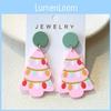 Stylish Playful Dopamine Christmas Tree Studs In Acrylic For Holiday Enthusiasts