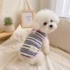 Breathable Dog Tulle Dress Striped Knit Puppy Clothing New Summer Dog Vest  For Small Dogs