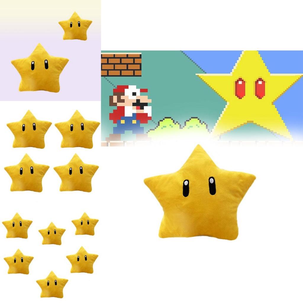 Плюшевая игрушка Супер Марио Желтая Звезда 30 см Короткошерстная Фигурка