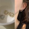 Модные серьги-кольца со стразами Корейская модная бижутерия Подарок