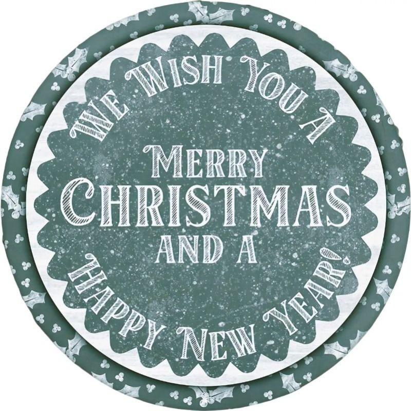 Witch Broom Halloween Sign, Round Aluminum Wall Plaque 20x20cm