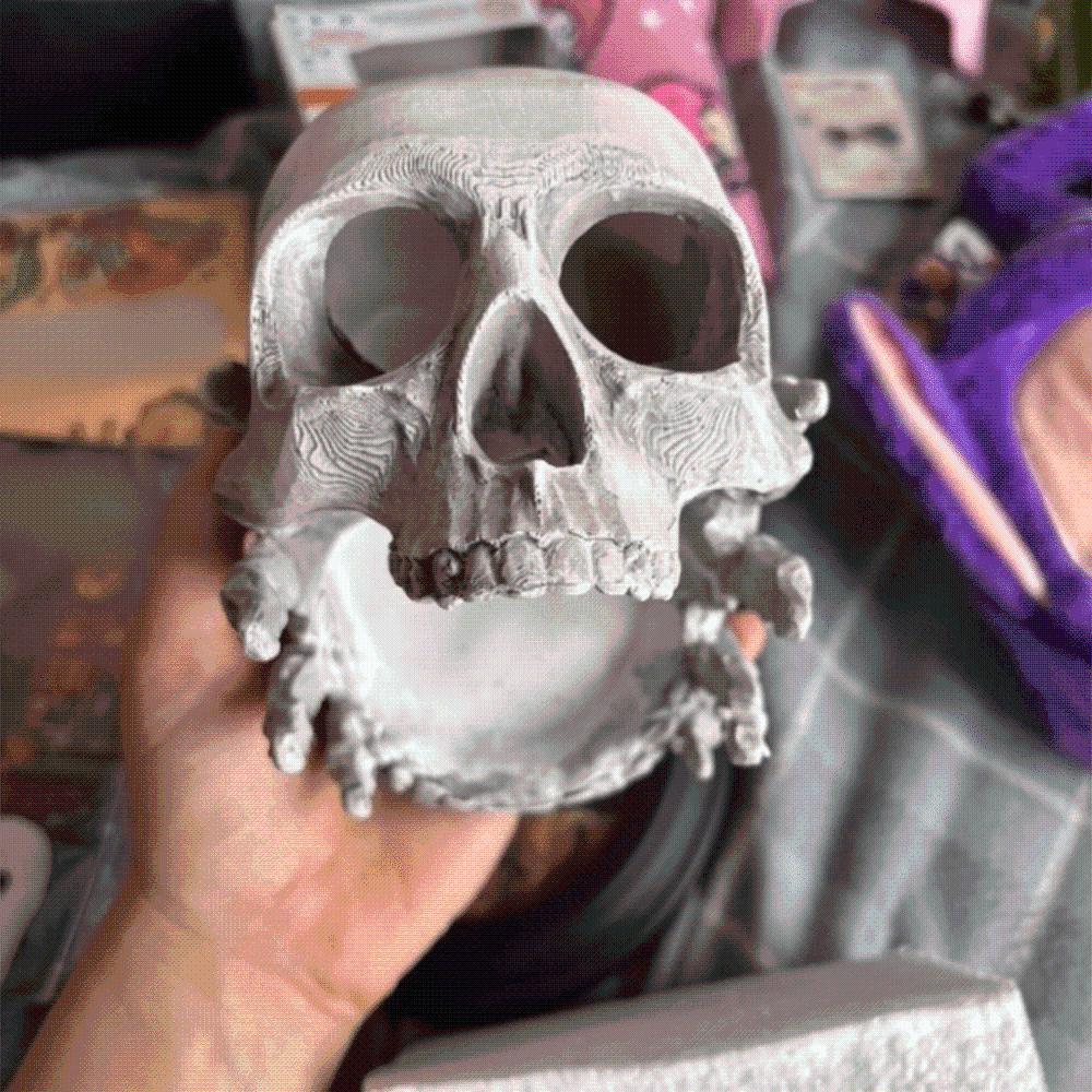 Realistic Gothic Skull Key Holder Resin Spooky Skull Head Bowl Halloween Resin Craft Bedroom